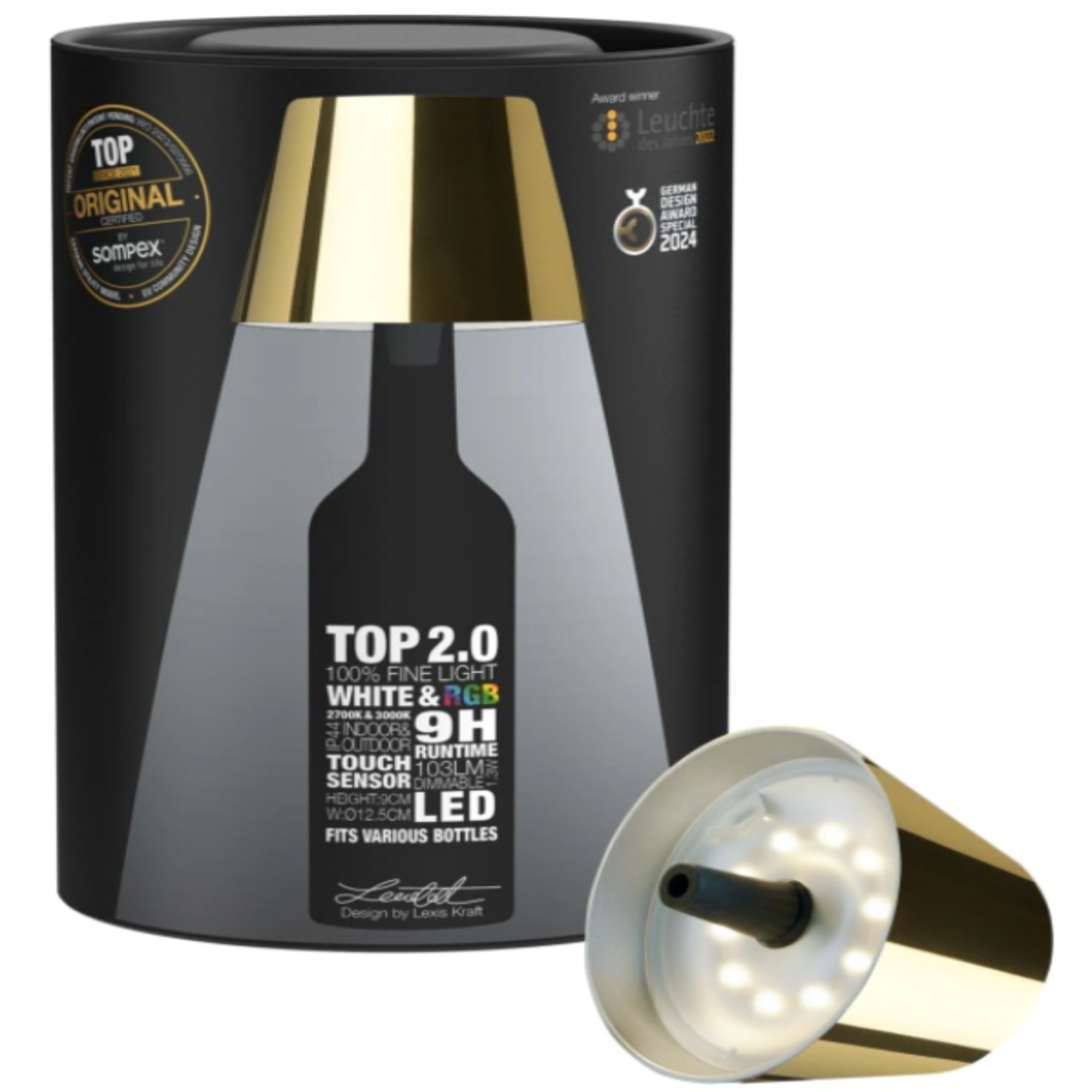 Sompex Top 2.0 Gold Лампа за бутилка