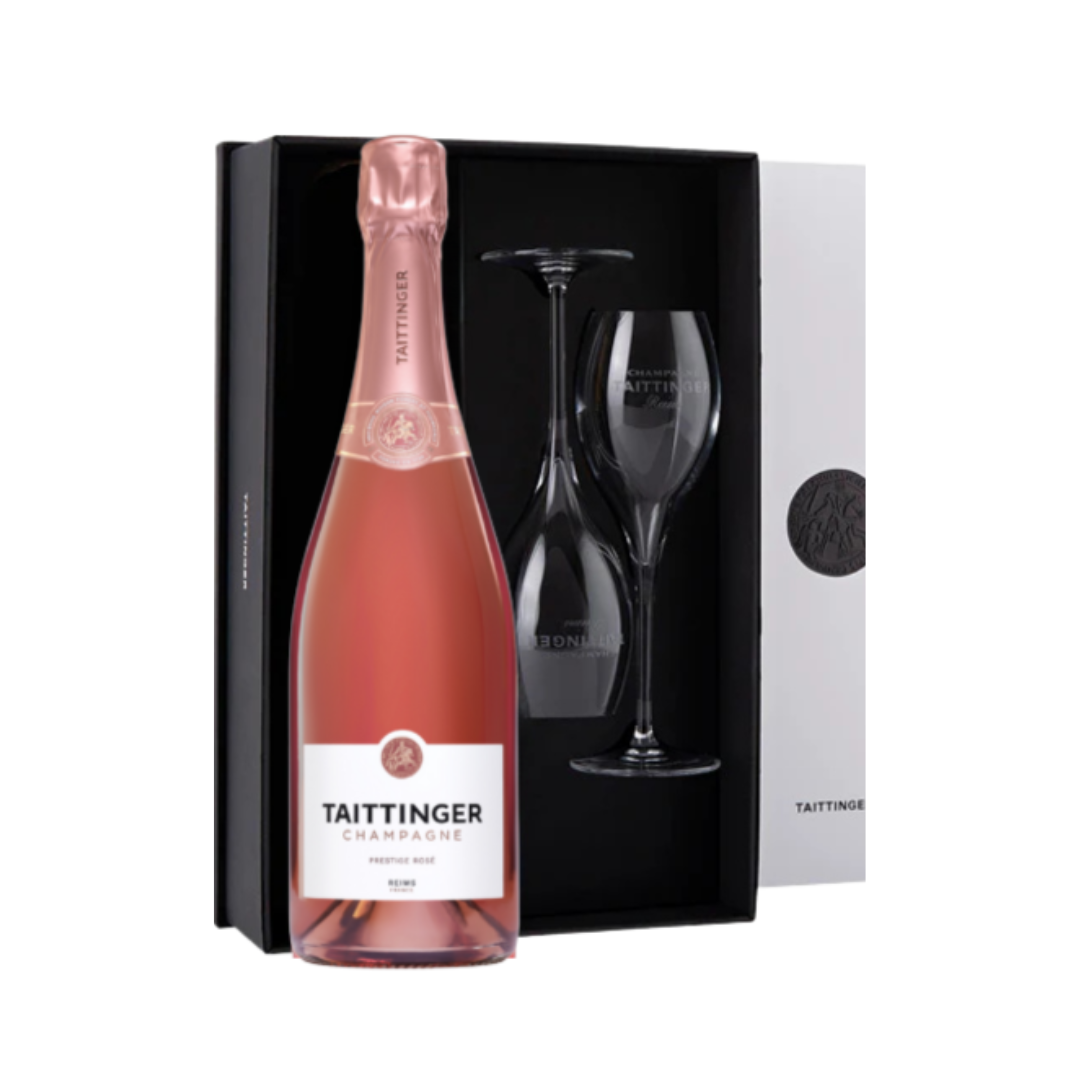 Presige Rose brut NV + 2 чаши в кутия